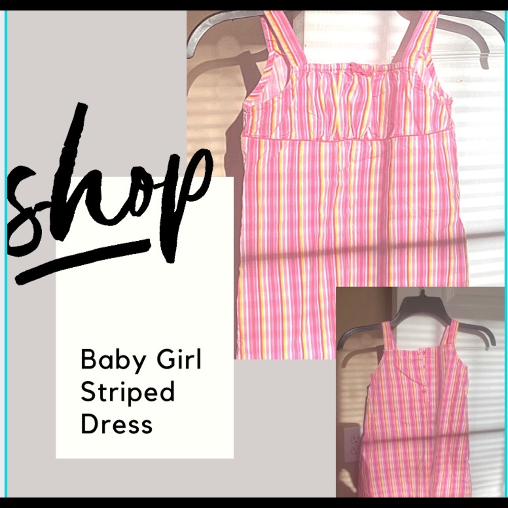 Baby Girl Pink, Yellow, and White Dress
